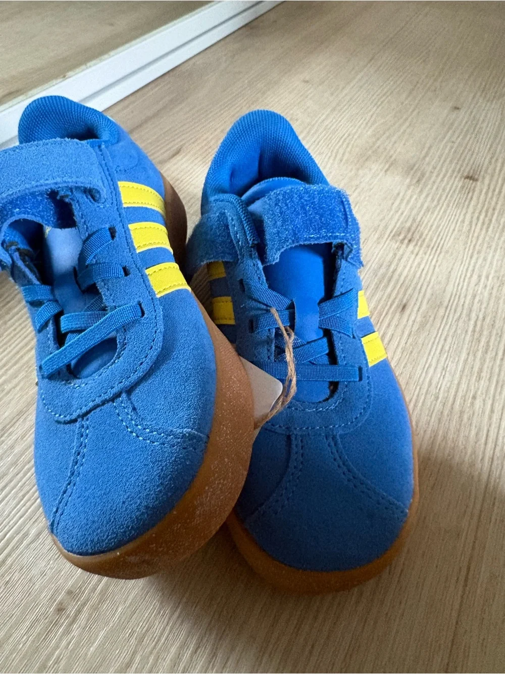 adidas Blue and Yellow Kids Velcro Sneakers